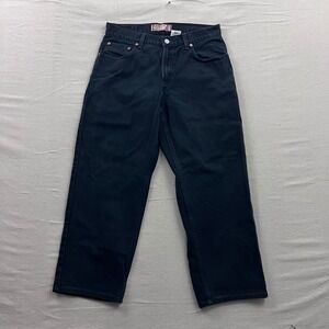 Levis 550 Relaxed Fit 14 Husky Black Denim Jeans 33x28 Mens Womens Vintage